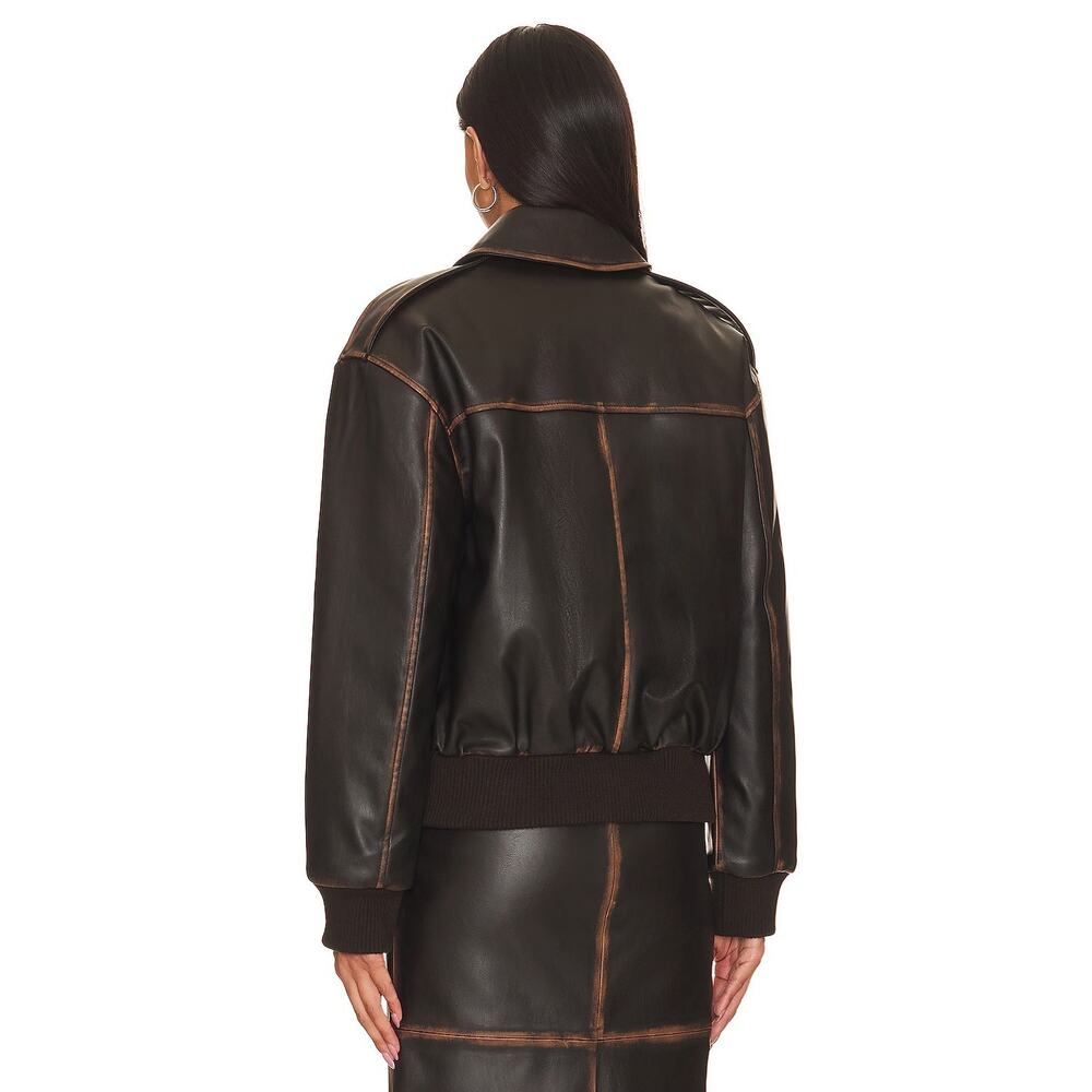 L'Academie Bo Jacket Puffer Aviator Varsity Bomber Oversized Boxy Grunge Biker S - Picture 2 of 8